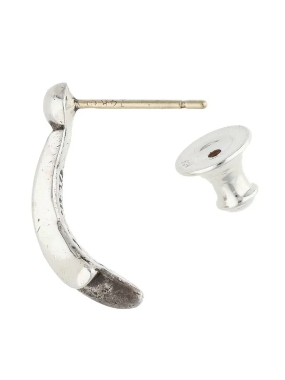 Chrome Hearts Stud Crsstal Cross Tail Silver Earrings